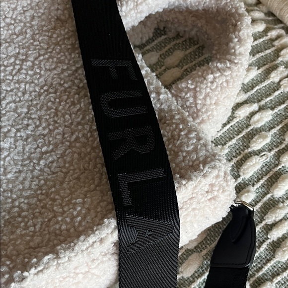 Furla Cream and Black Sherpa Crossbody Small Tote Bag with Black Strap - Picture 5 of 7